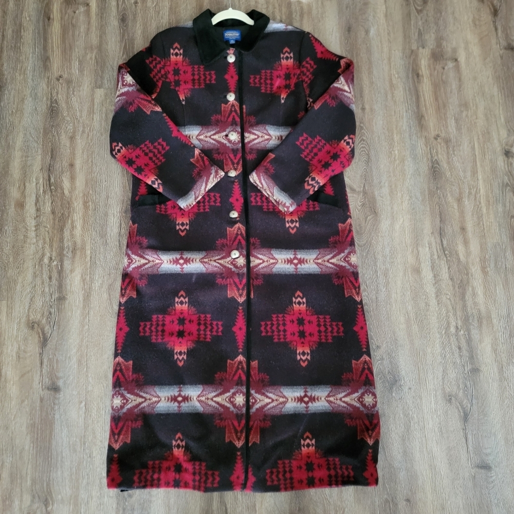 Pendleton Full Length Coat Leather Trim #2762